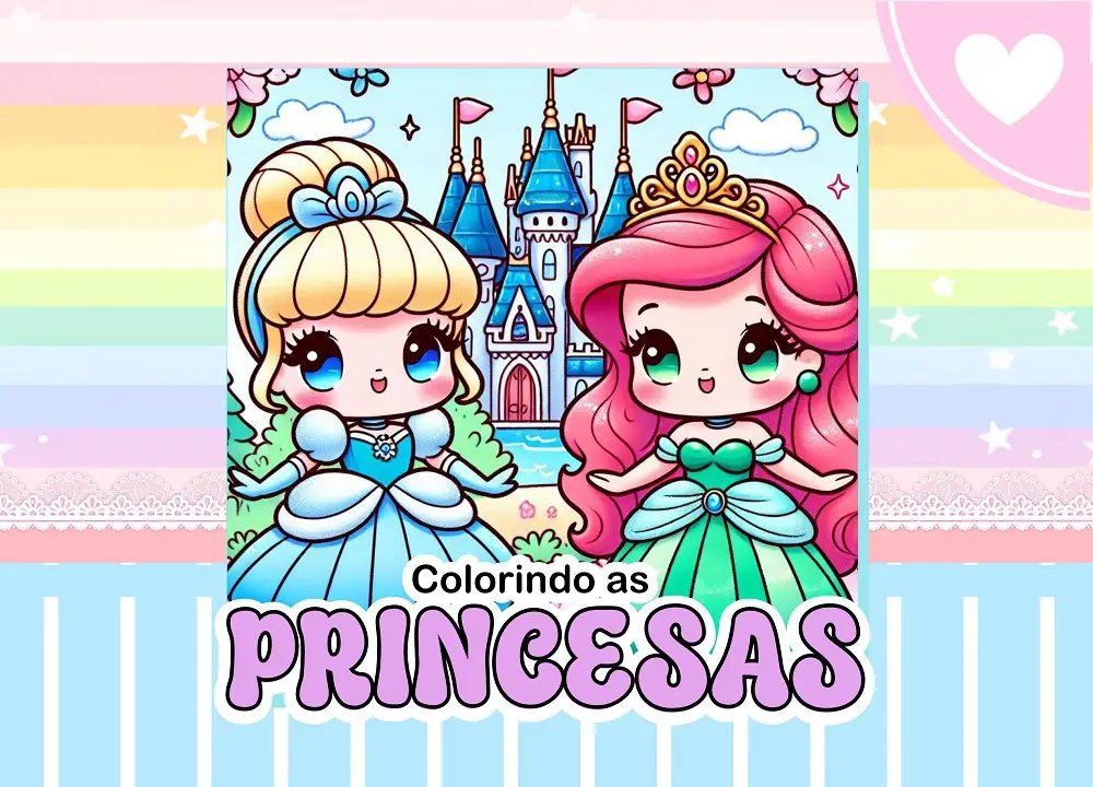 Capa original do livro de colorir digital Princesas DGA